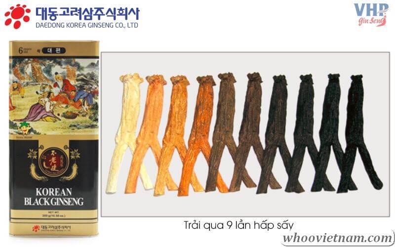 Hắc Sâm Củ Khô Daedong Hộp Thiếc Hàn Quốc (150g-300g)