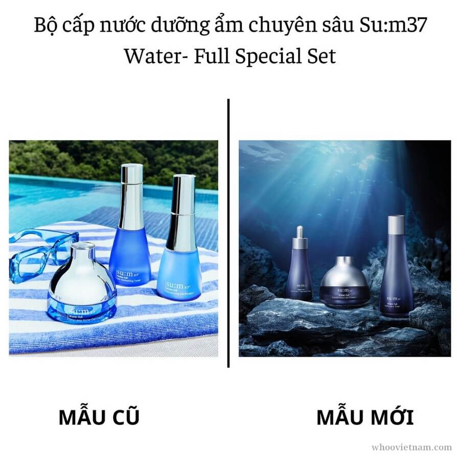 Set Su:m37 xanh Water-full Special Set cấp nước, cấp ẩm cho da dầu nhờn