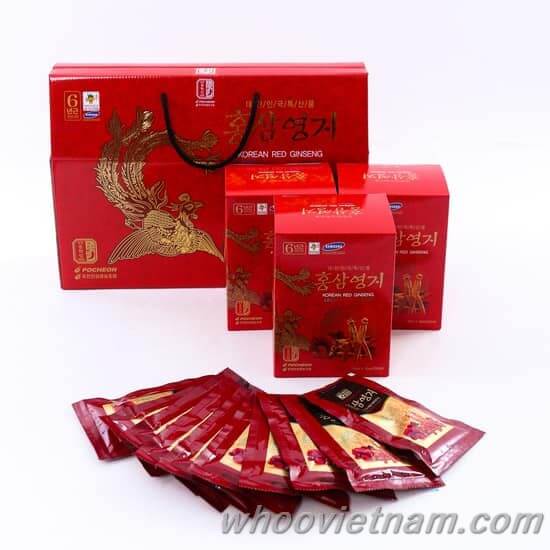 Nước Hồng Sâm Linh Chi Pocheon Korean Red Ginseng Lingzhi Drink Gold (30 gói x 70ml)
