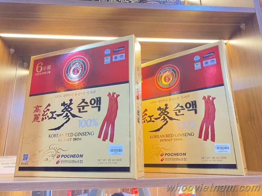 Nước hồng sâm Hàn Quốc cao cấp Pocheon 100% hộp 30 gói